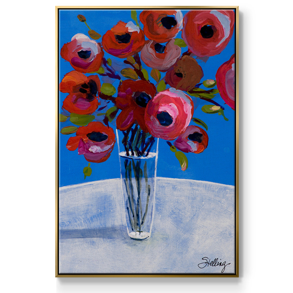 Poppies - Floater Framed Canvas Print