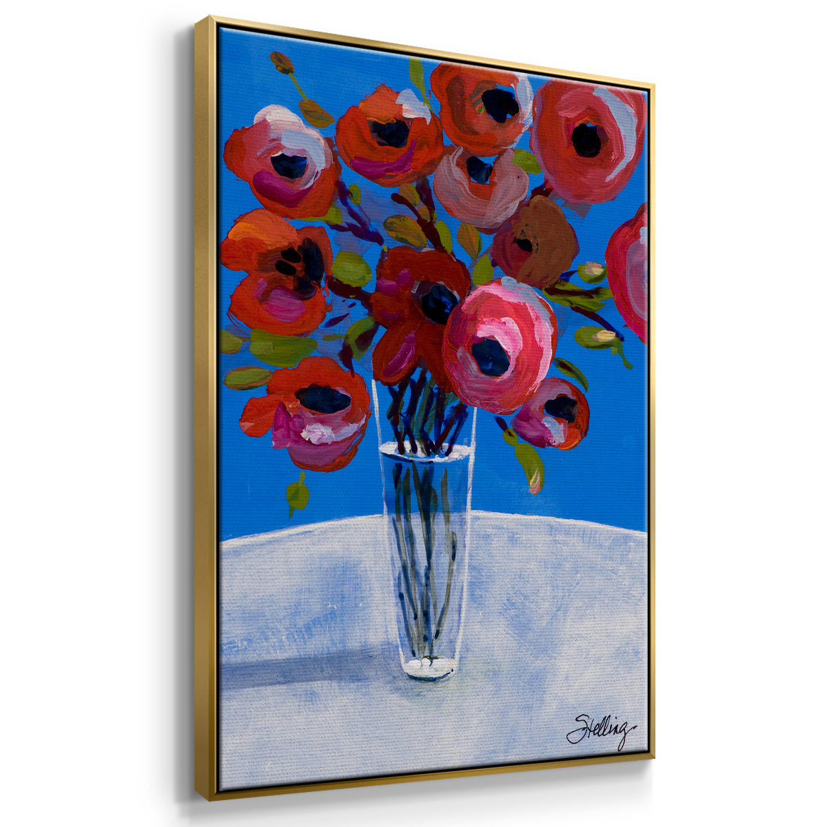 Poppies - Floater Framed Canvas Print