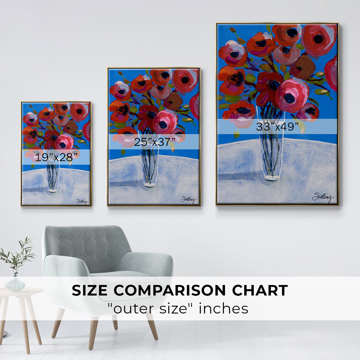 Poppies - Floater Framed Canvas Print