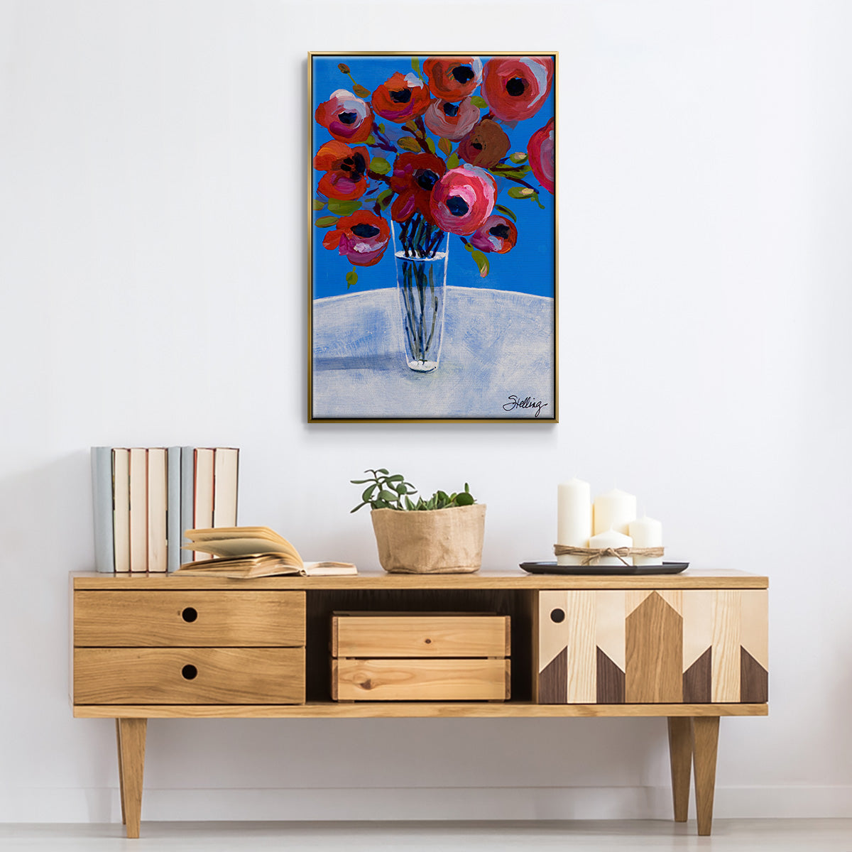 Poppies - Floater Framed Canvas Print