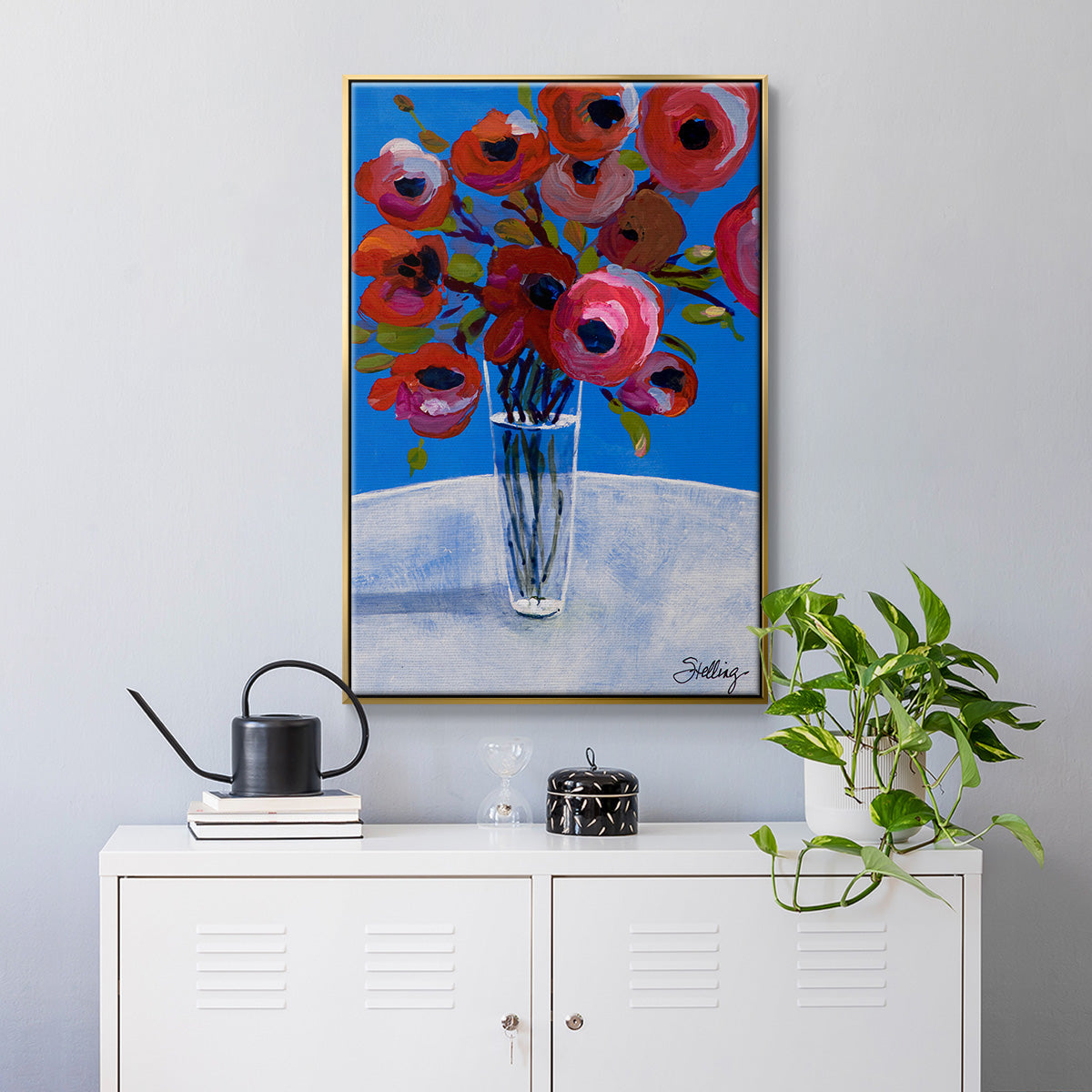 Poppies - Floater Framed Canvas Print