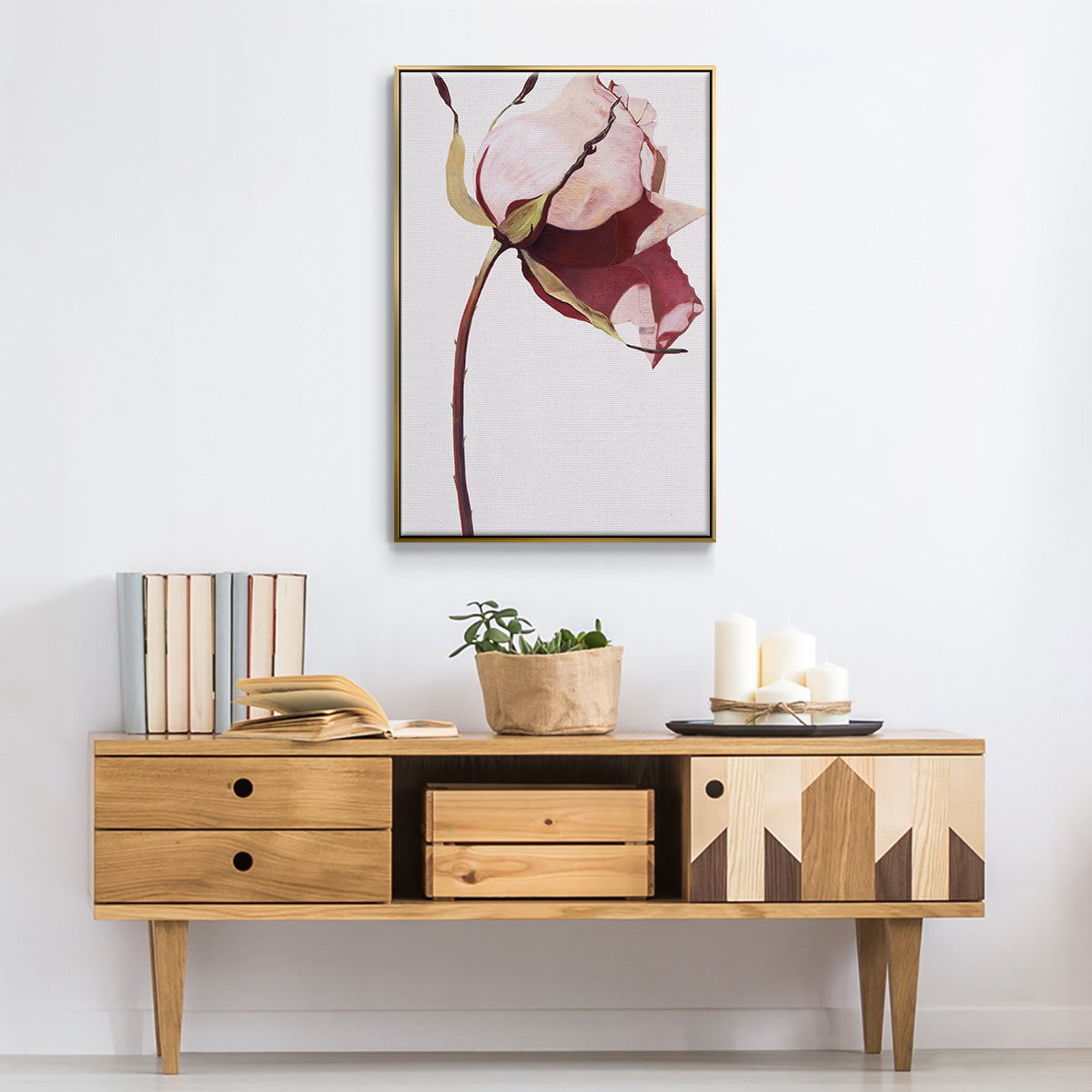 Love Is A Rose I - Floater Framed Canvas Print