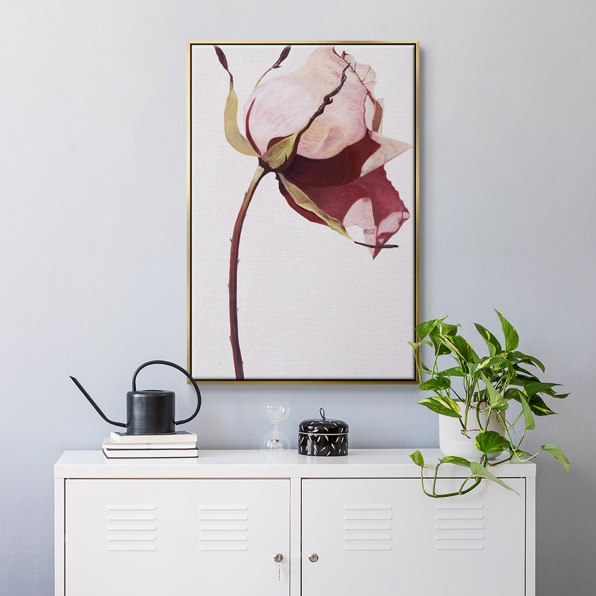 Love Is A Rose I - Floater Framed Canvas Print