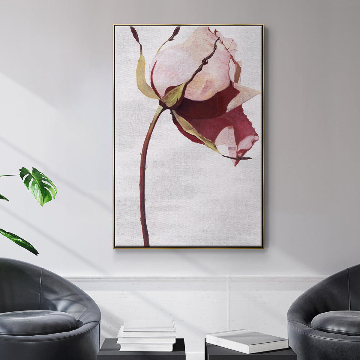 Love Is A Rose I - Floater Framed Canvas Print