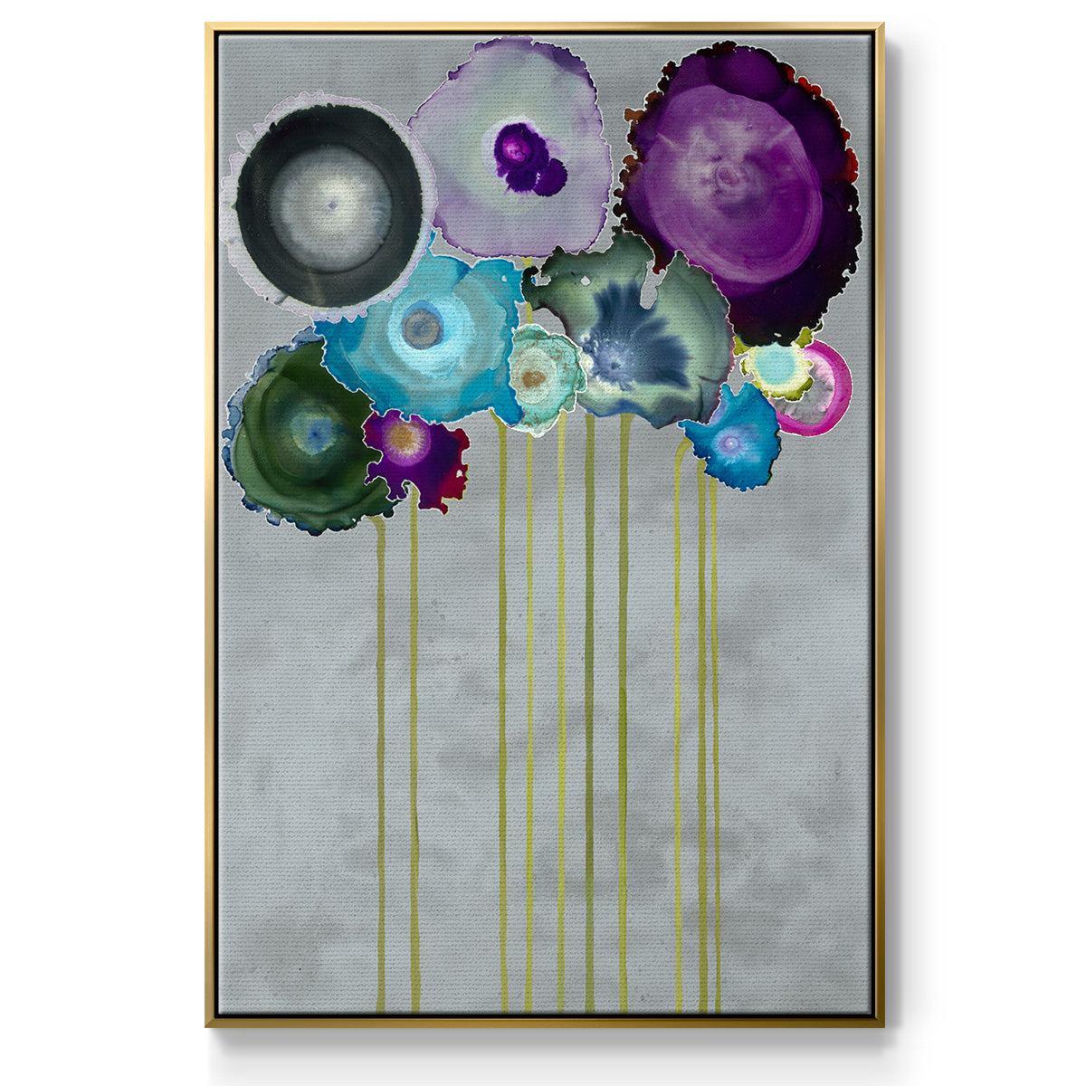 Silver Bouquet - Floater Framed Canvas Print