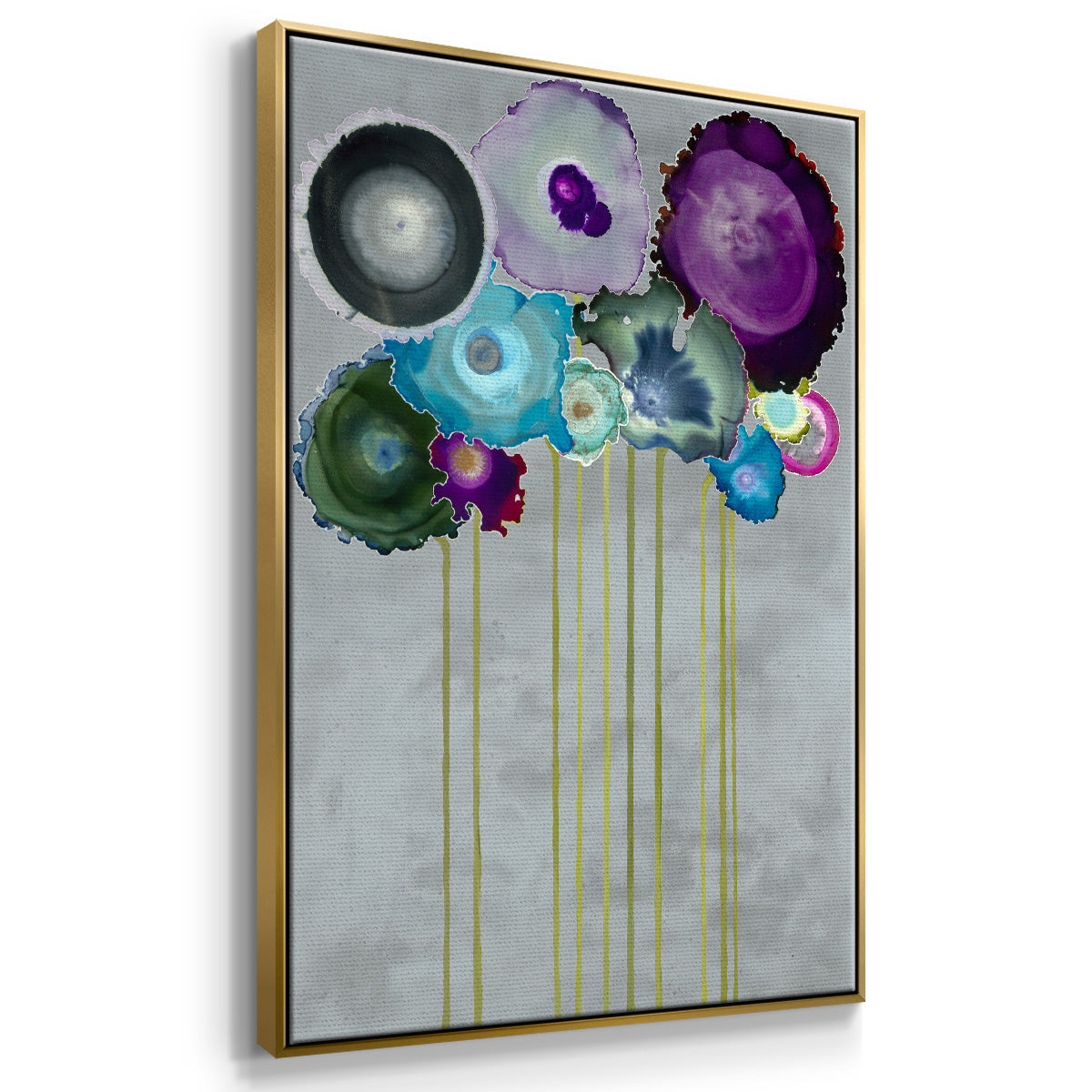 Silver Bouquet - Floater Framed Canvas Print