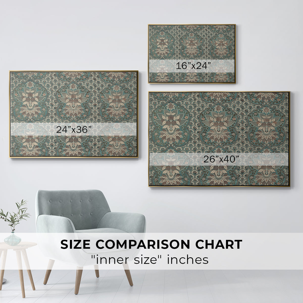 Vintage Abstract Print X - Floater Framed Canvas Print