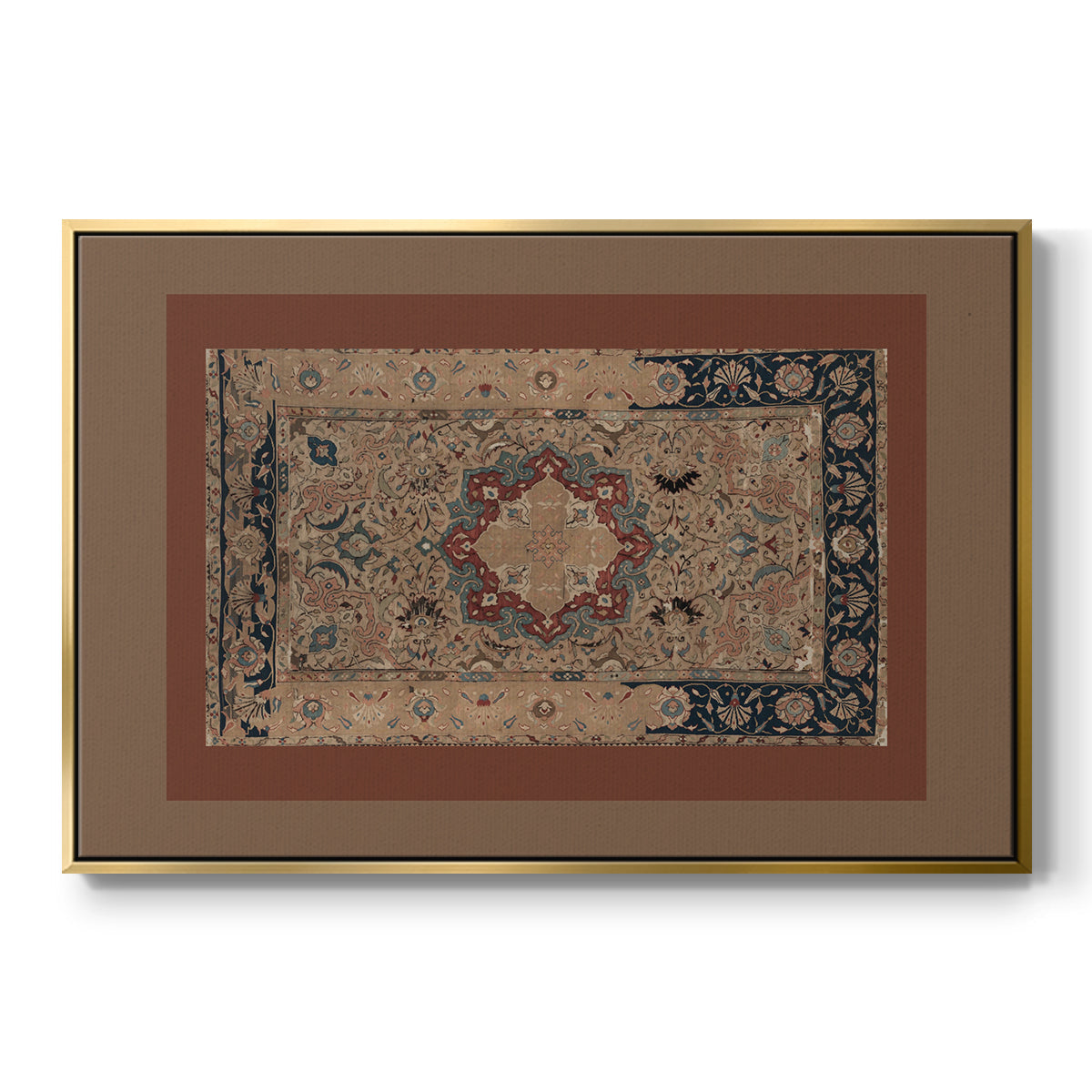 Vintage Abstract Print XII - Floater Framed Canvas Print