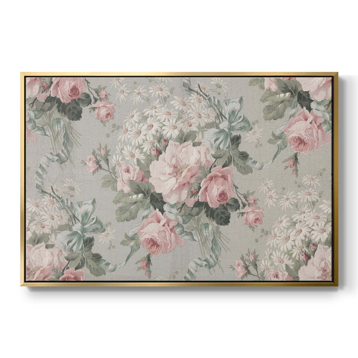Vintage Abstract Print XIV - Floater Framed Canvas Print