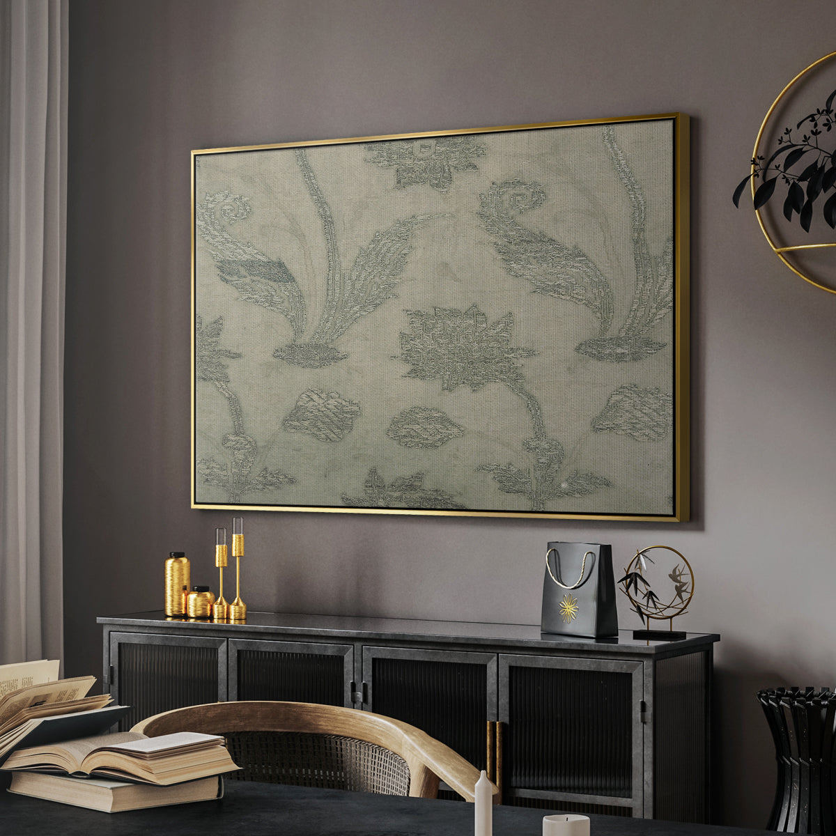Vintage Abstract Print XV - Floater Framed Canvas Print