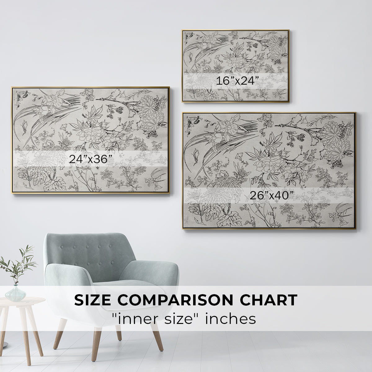 Vintage Abstract Print XVI - Floater Framed Canvas Print