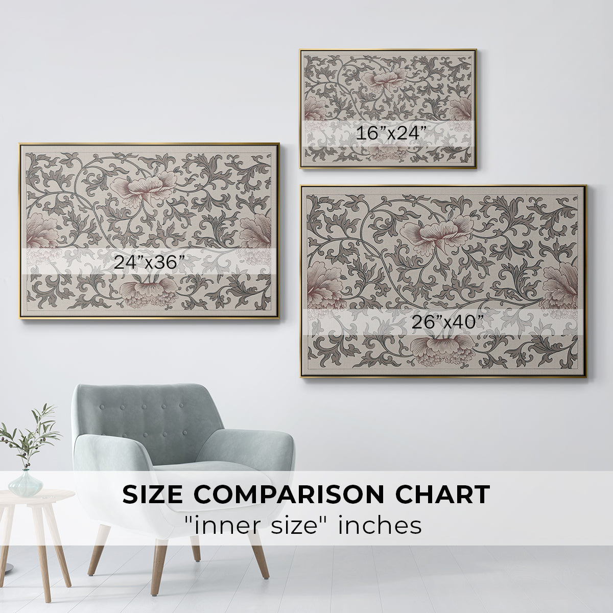 Vintage Abstract Print XVII - Floater Framed Canvas Print