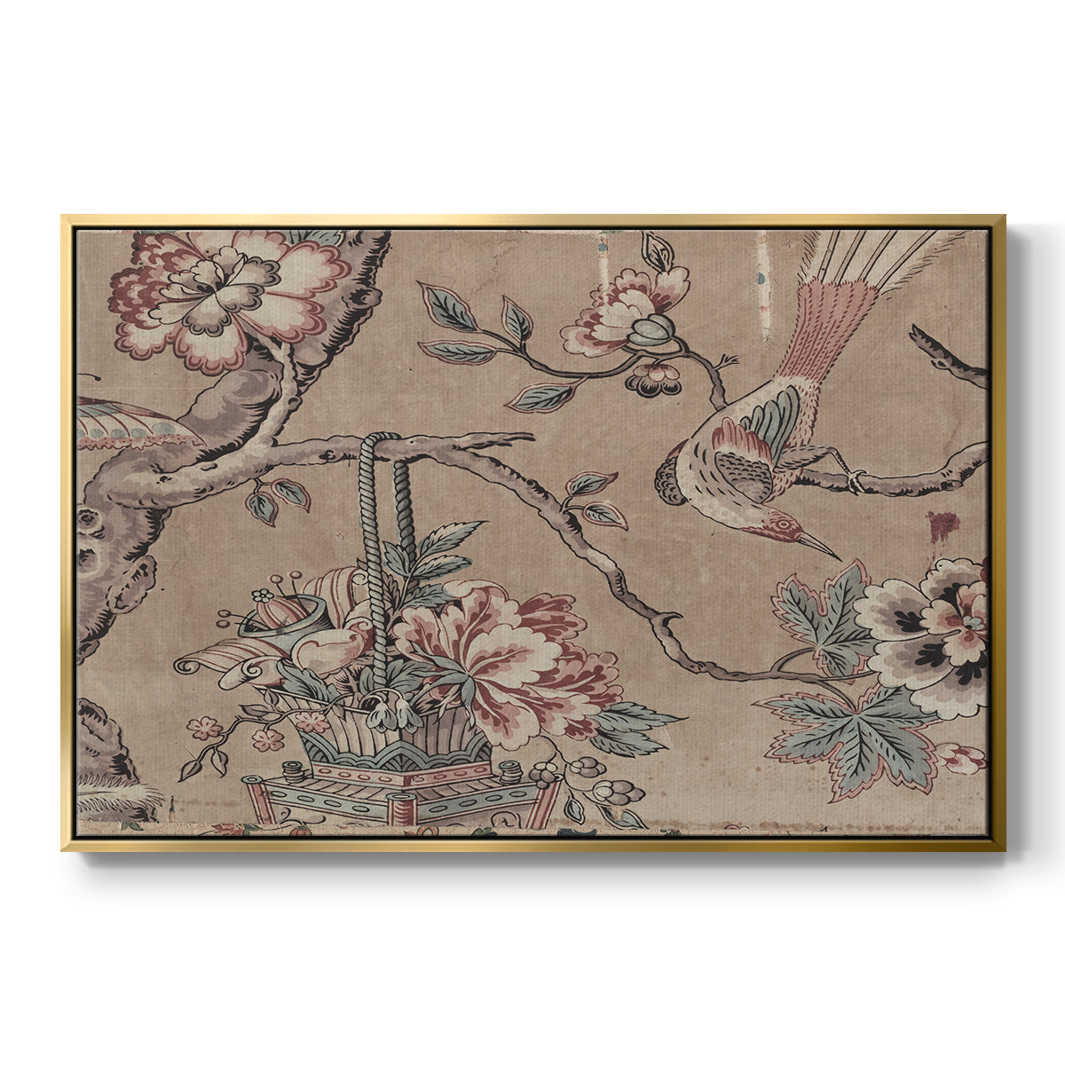 Vintage Abstract Print XVIII - Floater Framed Canvas Print