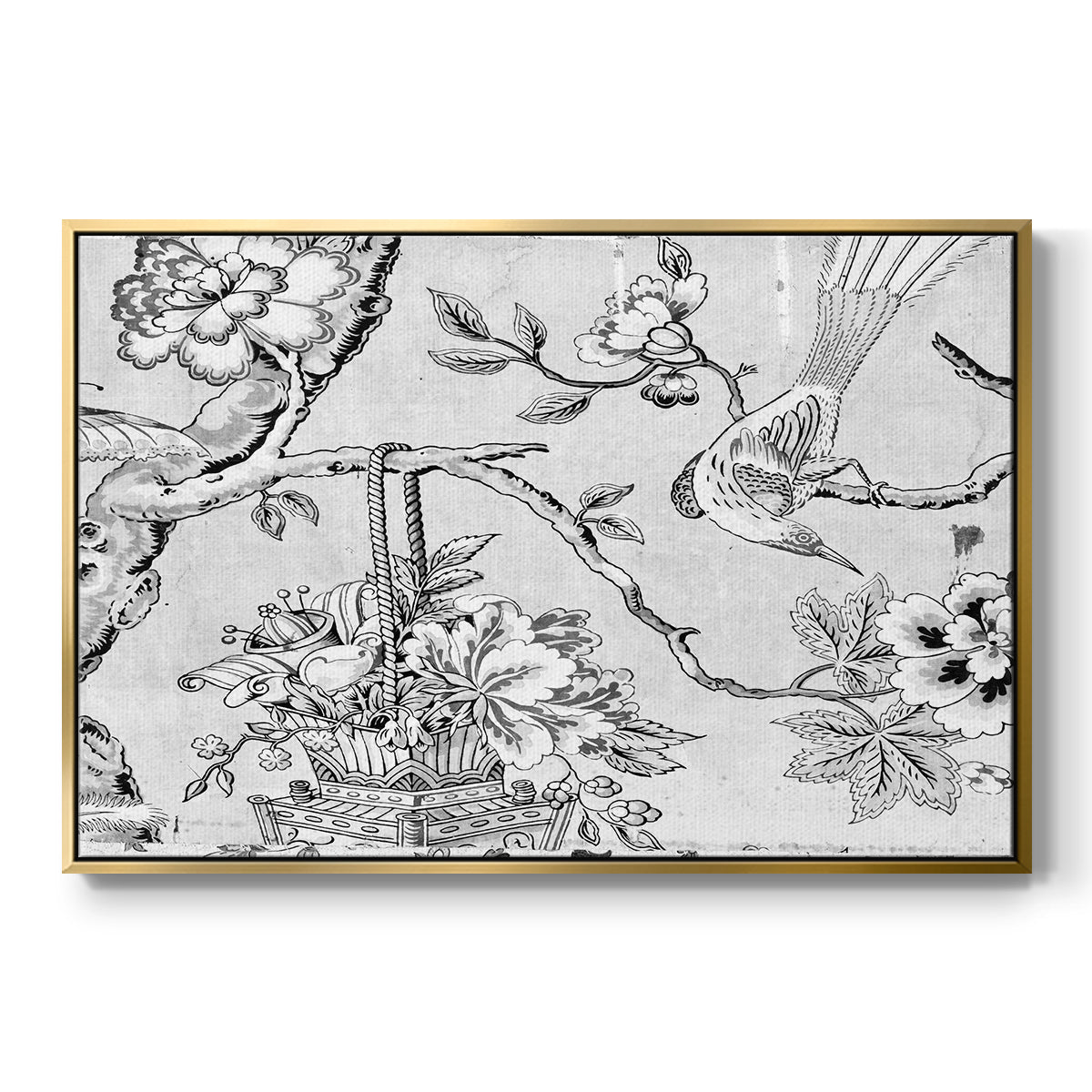 Vintage Abstract Print XIX - Floater Framed Canvas Print