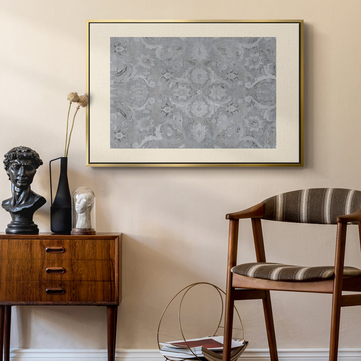 Vintage Abstract Print - Floater Framed Canvas Print