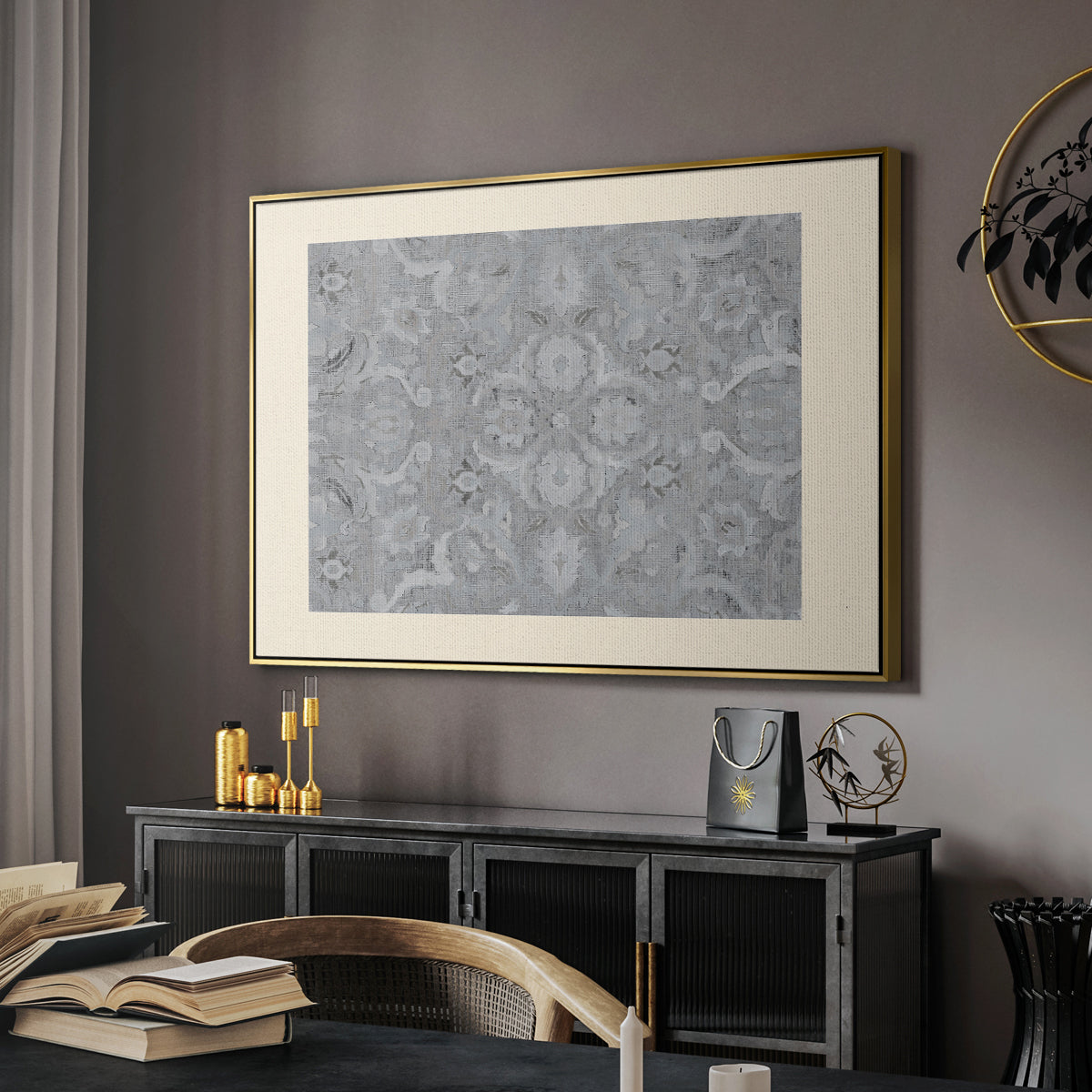 Vintage Abstract Print - Floater Framed Canvas Print