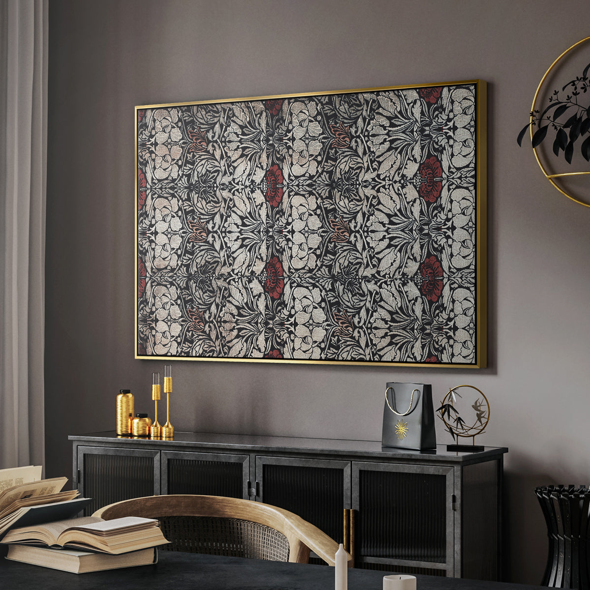Vintage Abstract Print XXII - Floater Framed Canvas Print