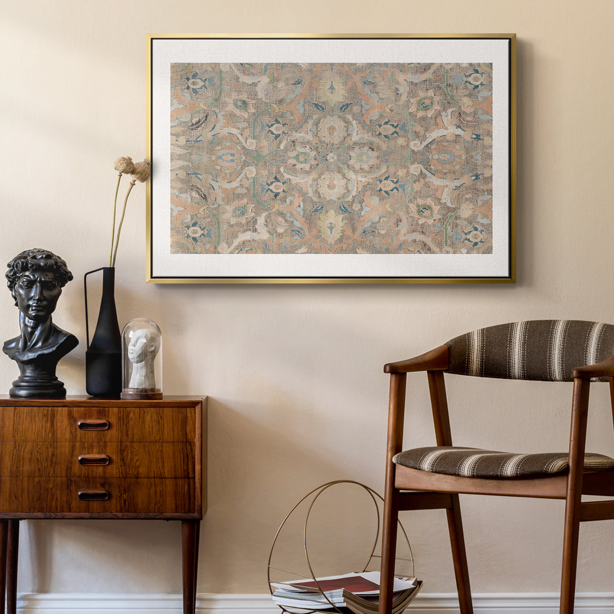 Vintage Abstract Print II - Floater Framed Canvas Print