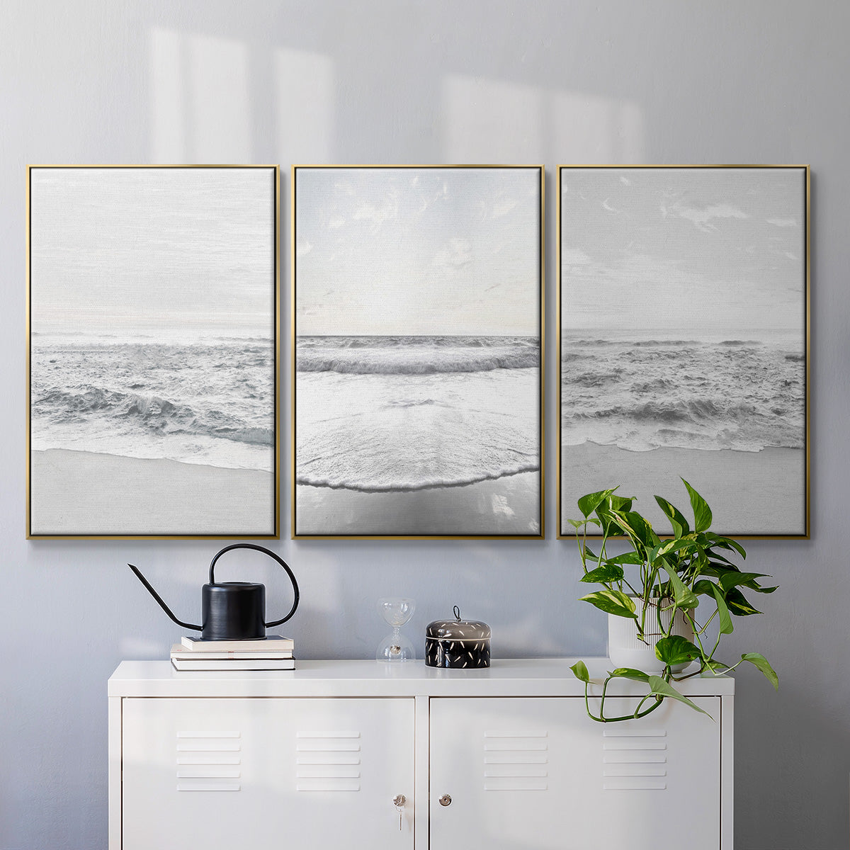 Gentle Tides I - Floater Framed Canvas Set
