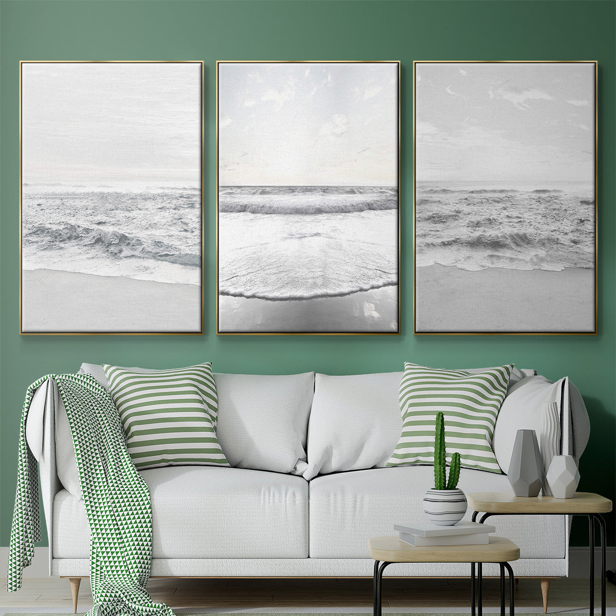 Gentle Tides I - Floater Framed Canvas Set