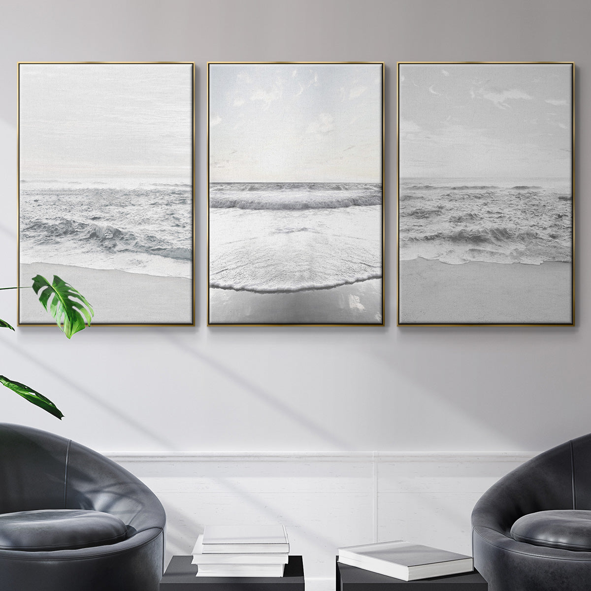 Gentle Tides I - Floater Framed Canvas Set