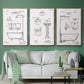 Vintage Bath I - Floater Framed Canvas Set