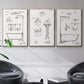 Vintage Bath I - Floater Framed Canvas Set