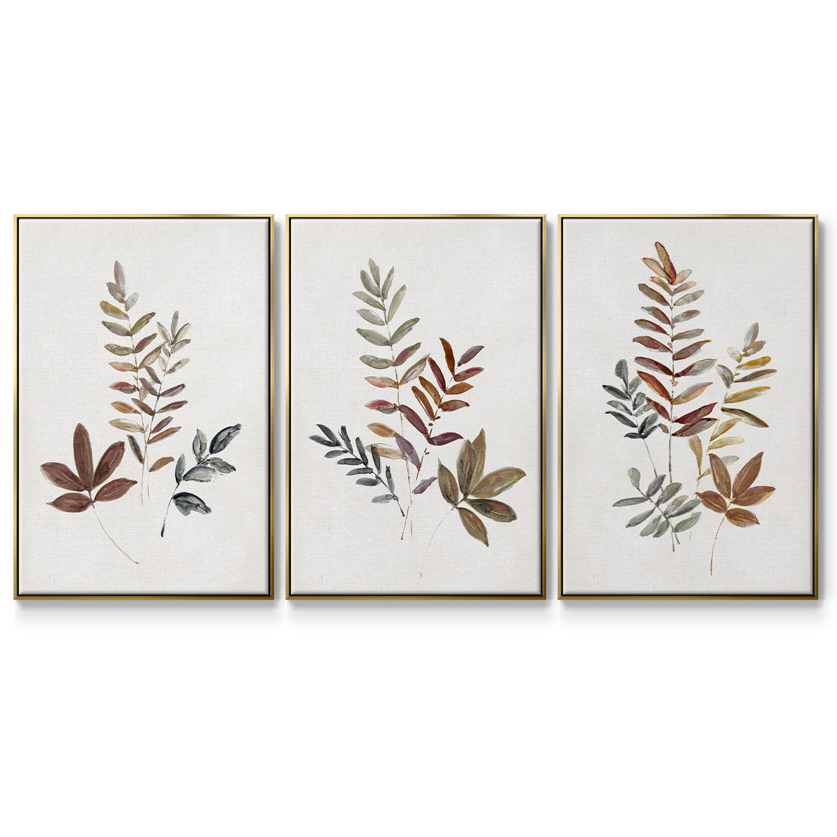 Autumn Leaves I - Floater Framed Canvas Set