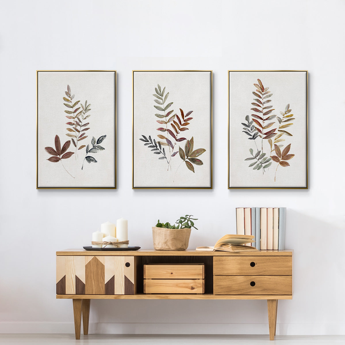 Autumn Leaves I - Floater Framed Canvas Set