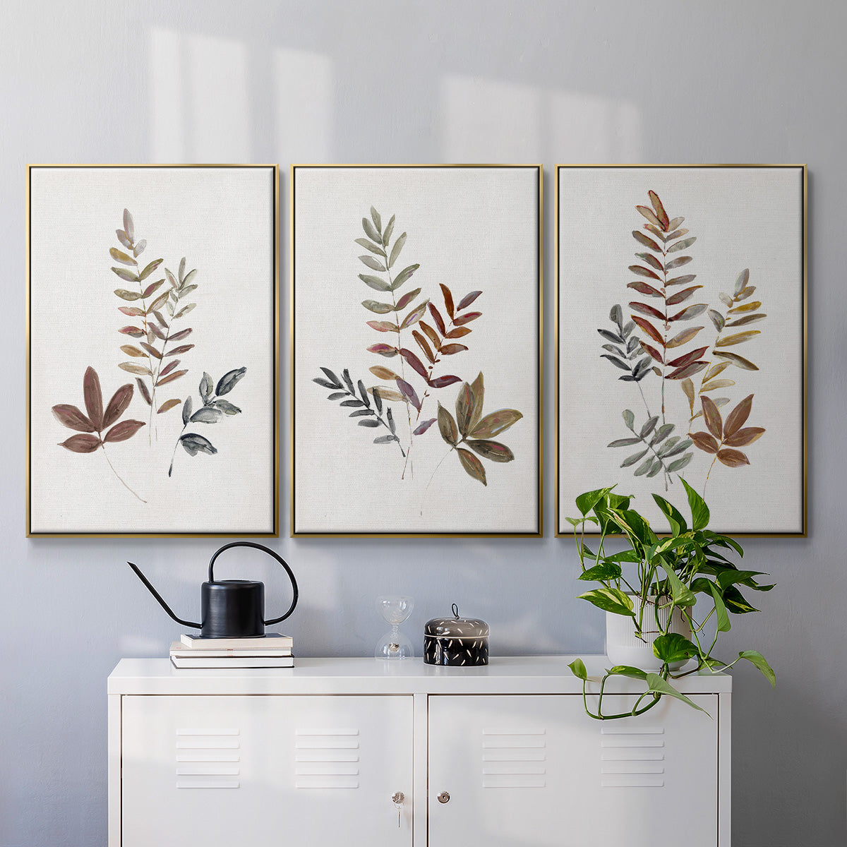 Autumn Leaves I - Floater Framed Canvas Set