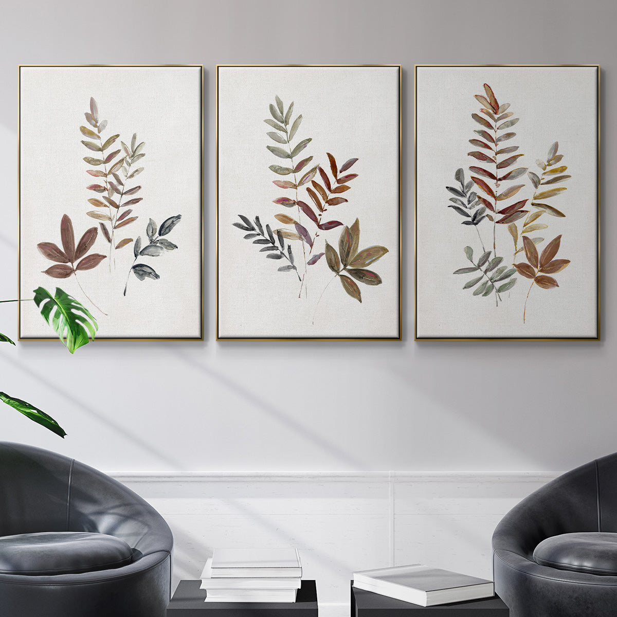 Autumn Leaves I - Floater Framed Canvas Set