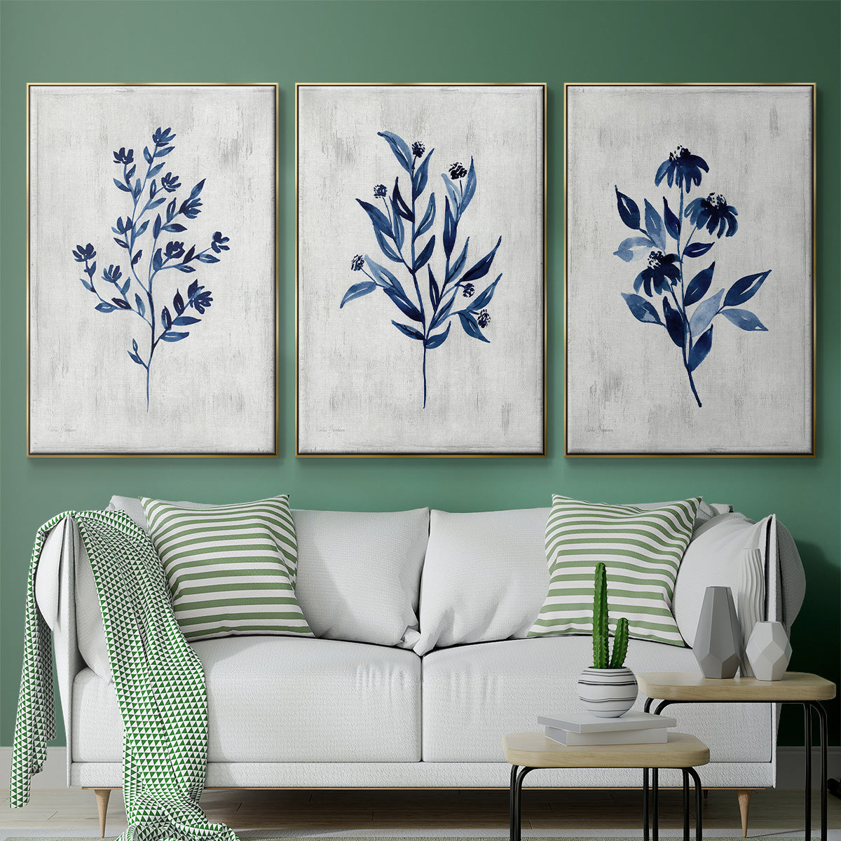 Wild Indigo I - Floater Framed Canvas Set