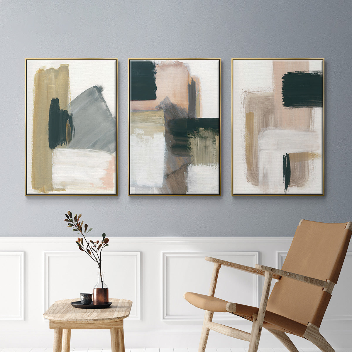 Marble Block Symmetry I - Floater Framed Canvas Set