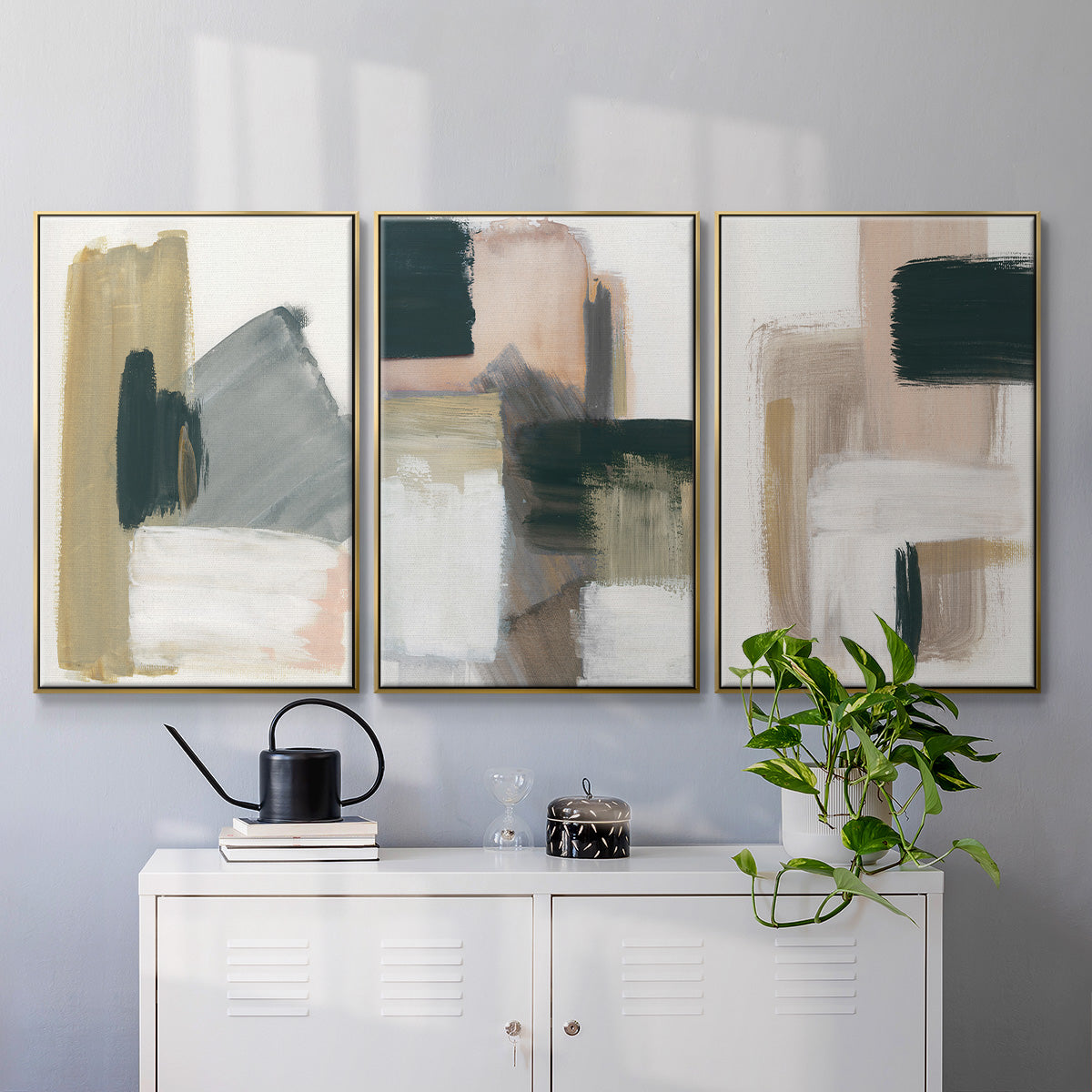 Marble Block Symmetry I - Floater Framed Canvas Set