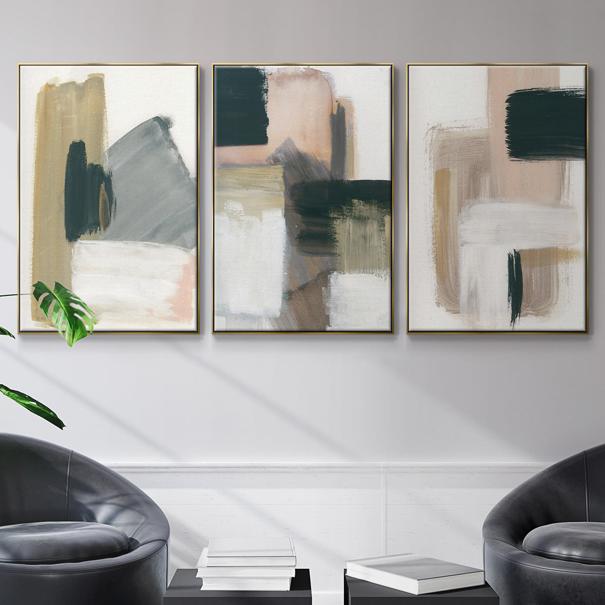 Marble Block Symmetry I - Floater Framed Canvas Set