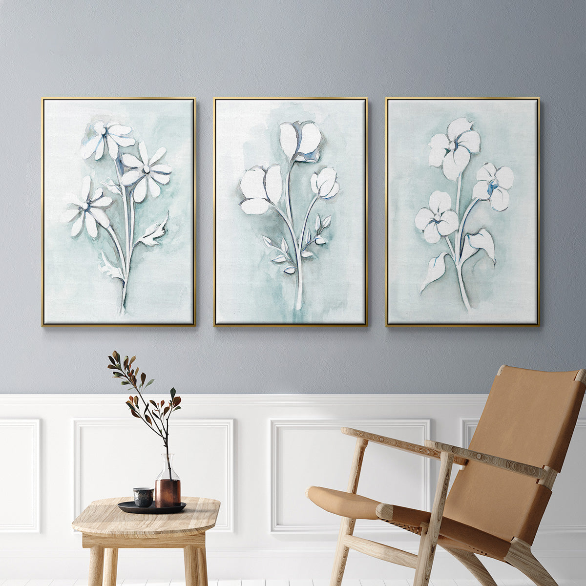 Bohemian Blue I - Floater Framed Canvas Set