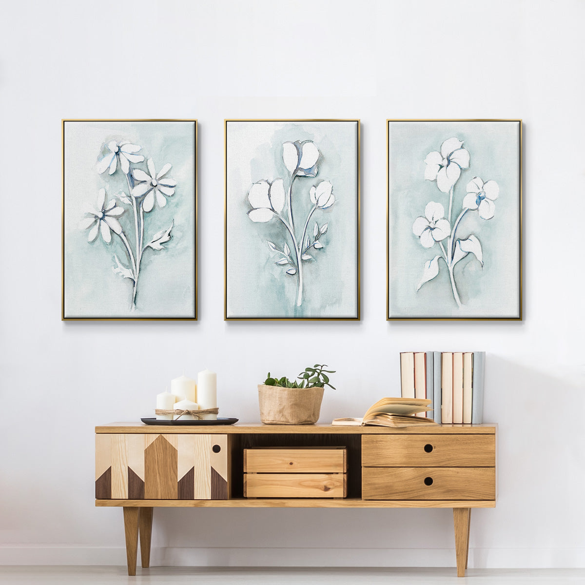 Bohemian Blue I - Floater Framed Canvas Set