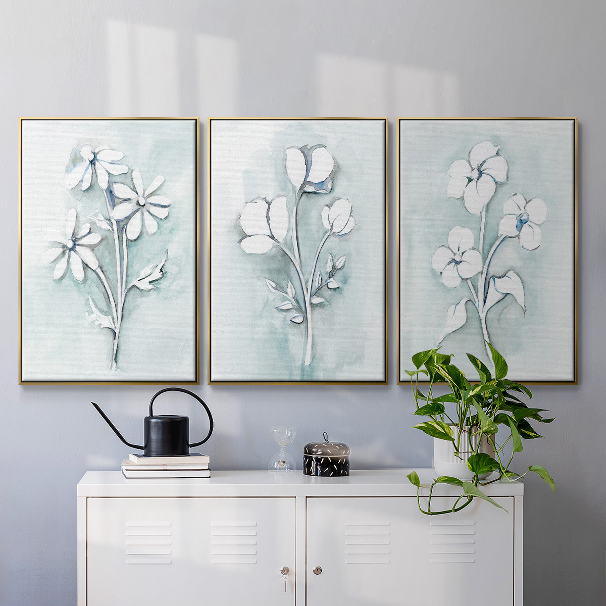 Bohemian Blue I - Floater Framed Canvas Set