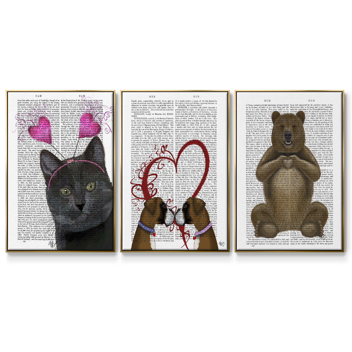 Bear and Hand Heart - Floater Framed Canvas Set