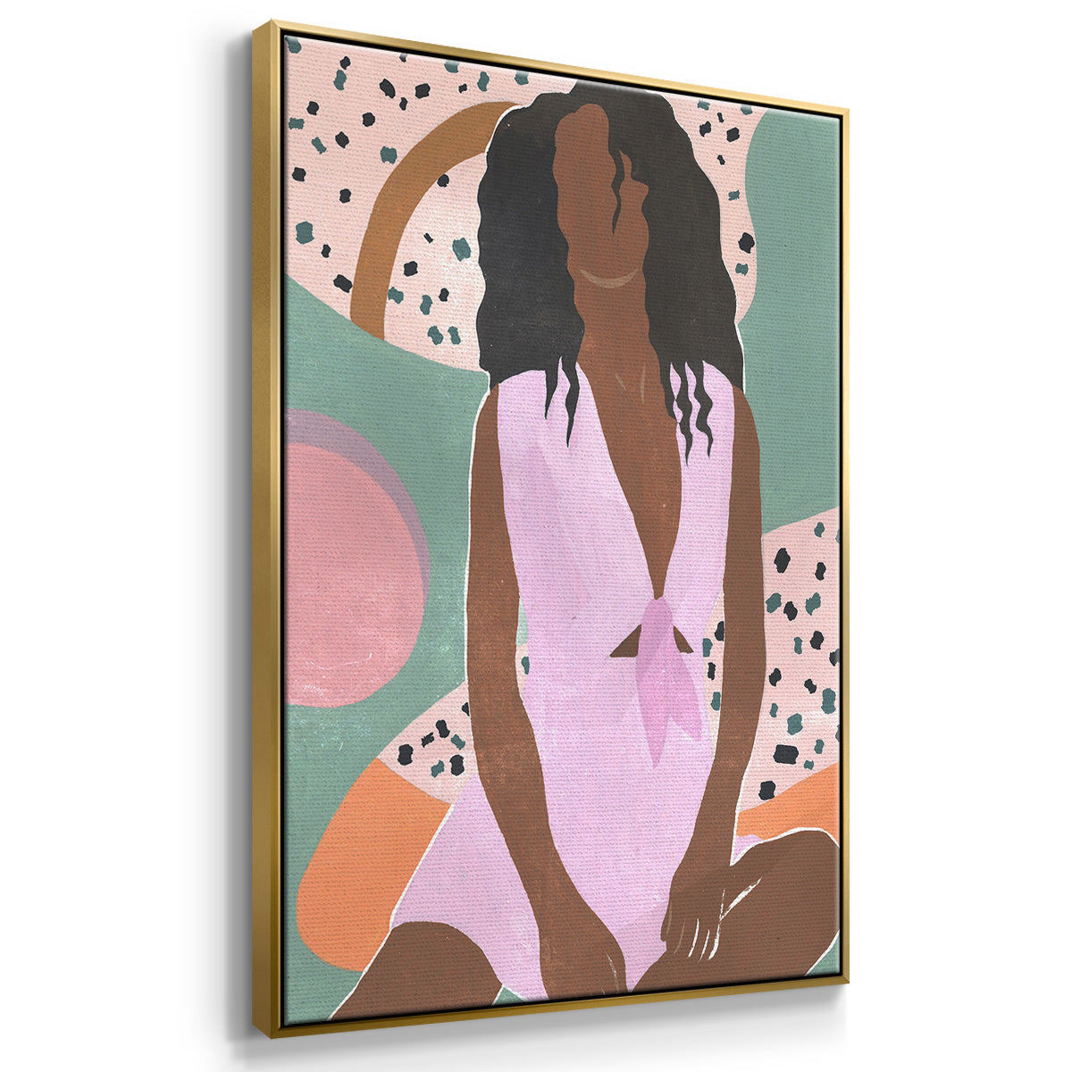 Curly Lady I - Floater Framed Canvas Set