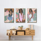 Curly Lady I - Floater Framed Canvas Set