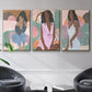Curly Lady I - Floater Framed Canvas Set