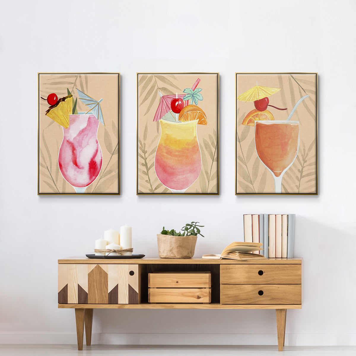 Tropical Cocktail I - Floater Framed Canvas Set