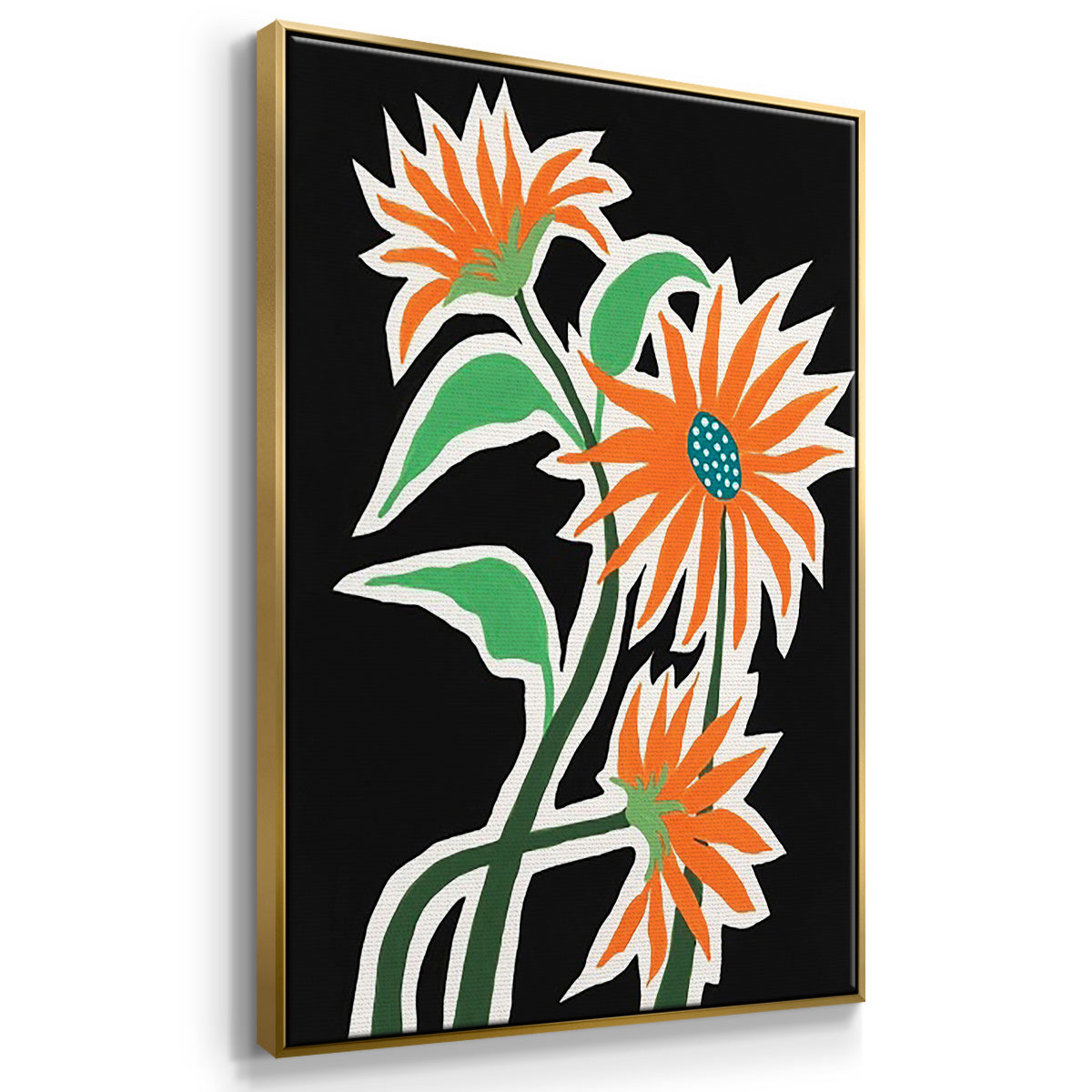 Pop Flowers I - Floater Framed Canvas Set