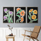Pop Flowers I - Floater Framed Canvas Set