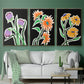 Pop Flowers I - Floater Framed Canvas Set