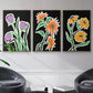 Pop Flowers I - Floater Framed Canvas Set