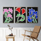 Pop Flowers IV - Floater Framed Canvas Set