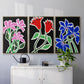 Pop Flowers IV - Floater Framed Canvas Set