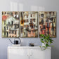 Stacked Houses I - Floater Framed Canvas Set
